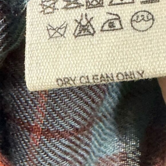 Free People Plaid Button Blouse M Wool Blend Grunge Cottagecore Boho Fall Shirt - Picture 10 of 10